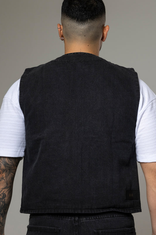 Chaleco Cargo En Indigo Black