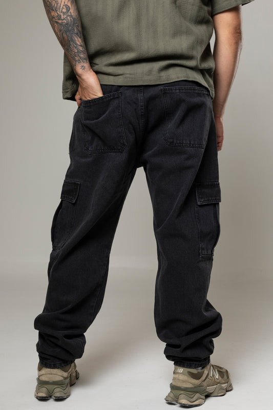 Pantalon Cargo En Indigo Black